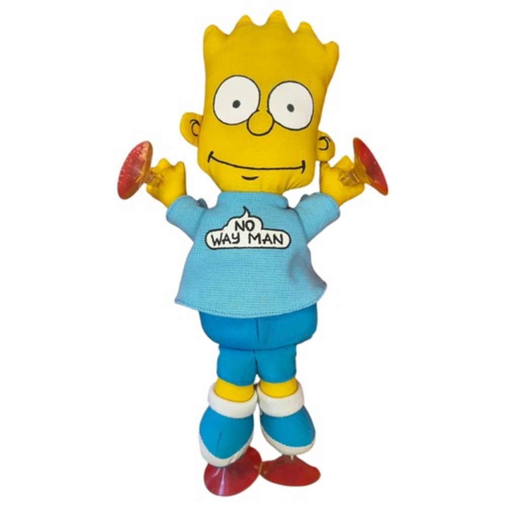 1990 The Simpsons - Bart Window Cling No Way Man Plushie